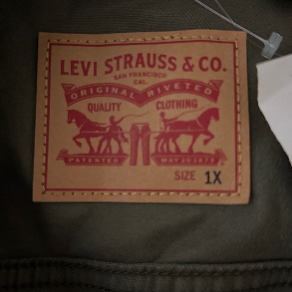 NWT Levi's Green Camouflage Jean Denim Jacket 1X - Picture 3 of 5